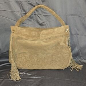 Chic Tan Suede Shoulder Bag